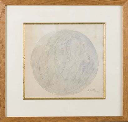 null René BUTHAUD (1866-1986)
Project of decoration for a dish
Watercolor pencil...