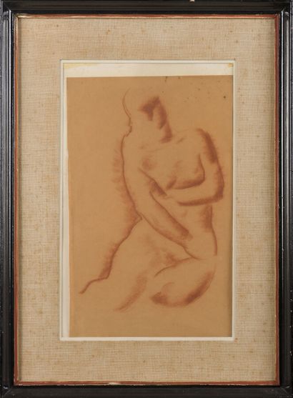 null Attributed to Georges ARTEMOFF (1892-1965)
Seated model
Drawing with red chalk.
44...