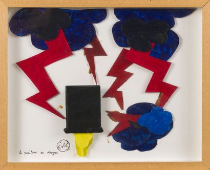 null Claude GILLI (1938-2015)
La peinture en danger
Collage, acrylique sur carton...