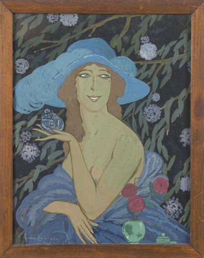 null Sacha ZALIOUK (1887-1971)
Jeune femme, 1920
Gouache sur papier, signée en bas...