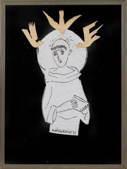 null Marie VASSILIEFF (1884-1957)
Saint François
Collages, papiers découpés et dessin...