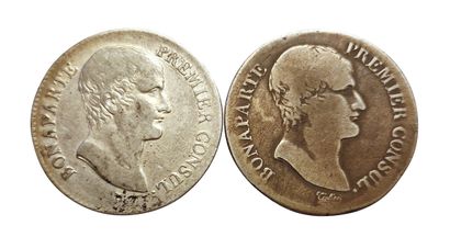 null Consulate. 2 coins : 5 Francs An 12 A and An 12 M. VG and B