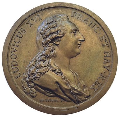 null Louis XVI. Medal in bronze. Price of replacement to J.B Reveillon. 1792. By...