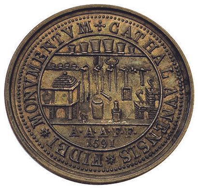 null Henri IV. Bronze token, with the type of the "Passe des Monnayeurs" of the Workshop...