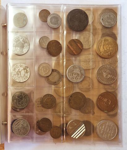 null Collection of 255 Necessity Coins, Stamps. Very diverse. Some rare. Some tokens....