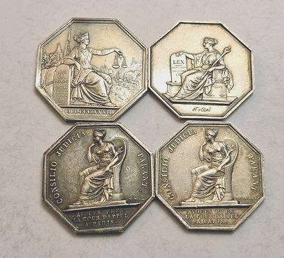 null 4 silver tokens: Avoués (3), Tribunal de Commerce (1). SUP