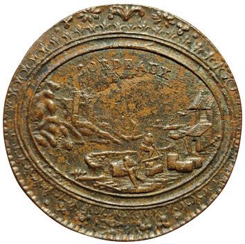 null Copper token. Floated wood. Longshoremen token. Bordeaux. End of XVIIIth c....