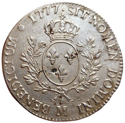 null Louis XVI. Ecu with olive branches. 1777 M. Toulouse. 29,45grs. Gad.356. TT...