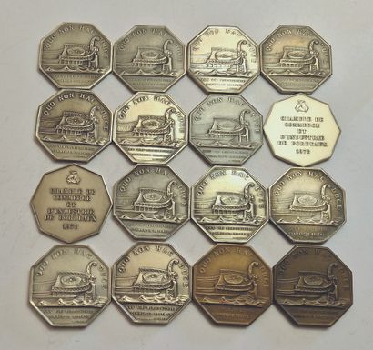 null Bordeaux. Chamber of Commerce. Series of 16 tokens: ND, 1939 (Arg.), 1946 (Arg....