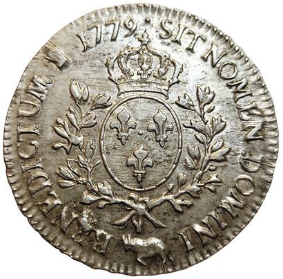 null Louis XVI. Ecu of Bearn with olive branches. 1779 Pau. 29,17grs. Gad.356a. ...