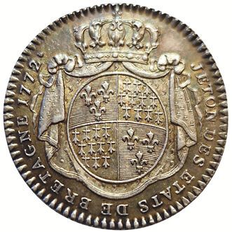 null Louis XV. States of Brittany. 1768. Silver token. Dan.119C . SUP to SPL