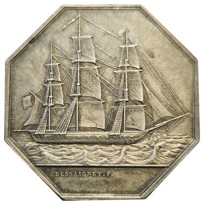 null Marine Insurance. The lighthouse. Paris. 1853. Silver token. Gailh.642 (Main)....