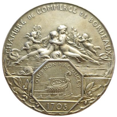 null Jeton argent. Chambre de Commerce de Bordeaux. 1906. Carde 448A. Rare. SUP