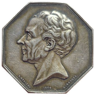 null Montesquieu. Silver token. Academy of Sciences, Letters and Arts. 1864. Card...