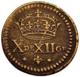 null Louis XIII. Monetary weight for the Double Louis (from 1640). God.39, Pl.3/27-28....