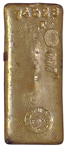 Gold ingot. 997grs. With its certificate...