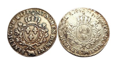 null Louis XVI. Lot of 2 shields of Bearn with olive branches. 1779 and 1784 Pau....