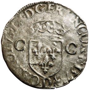 null Charles IX. 1560-1574. Douzain aux 2 C. 1573 D. Lyon. 2,34grs. Gad.410 (R2)...