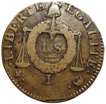 null Convention. Ground with the balance. Undated (1794). I. Limoges. 10.40grs. Gad.21....
