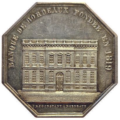 null Silver token. Bank of Bordeaux. Founded in 1819. Card 1233. SPL