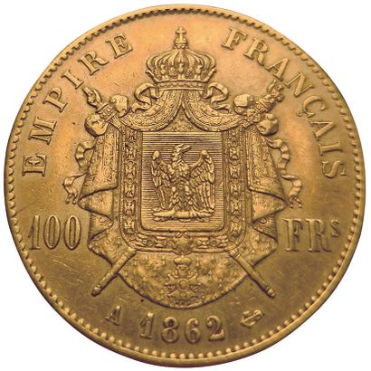 null France. Napoleon III. 100 Francs 1862 A. Gad.1136. 6650 copies. TTB+.

For security...