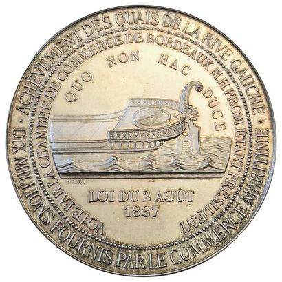 null Silver medal: Completion of the Quays of the Left Bank of Bordeaux, 1888. Horn....
