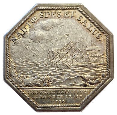 null Louis XVI. Insurance company of the Havre de Grace. 1786. Silver token. Gailh.26....