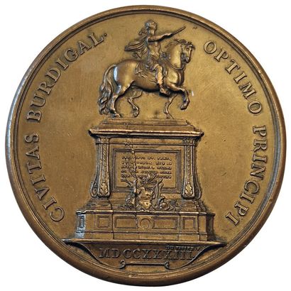 null Louis XV. Bronze medal. Inauguration of the pedestal of the equestrian statue...