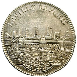 null Louis XV. City of Paris. N.D. Silver token. F.A 3454. Rare. SUP