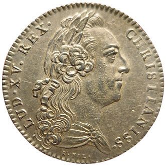 null Louis XV. Jeton argent. Courtiers Royaux de Bordeaux. 1768. Carde 1222. Rare !...