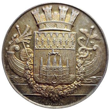 null Silver token. Society of Pharmacy of Bordeaux. 1879. Card 1280 (Horn). SPL