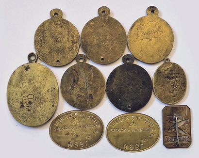 null Lot of 10 Various Plates 19th and early 20th c. Beggar's permit; Merchant of...