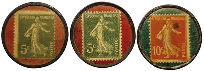 null Stamps-Coinage. Set of 3 : Chocolate François Bordeaux (Carde 1437a), Shoes...