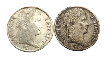 null 1er Empire. 2 monnaies : 5 Francs 1812 H et 1812 I. TTB