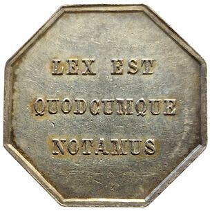 null Silver token. Notaries of the Arrt. of Lesparre (33). Ler.159. SUP