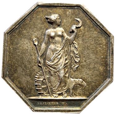 null Silver token. Agricultural and Industrial Company of Arcachon (33). N.D. Carde...