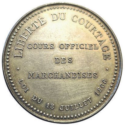 null Lyonnais. Commercial brokers. 1866. Bee. Silver token. SUP to SPL