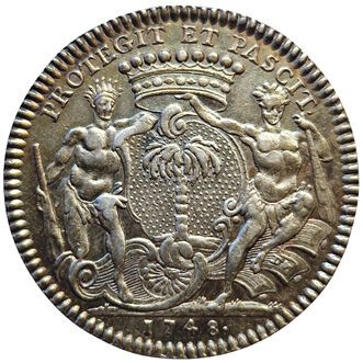null Aldermen and Mayors. Nantes. Mathurin Bellabre. Mayor. 1748. Silver token. F.A...