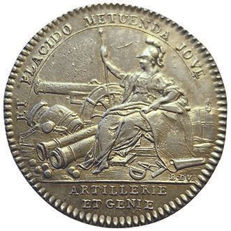 null Louis XV. Artillerie et Génie. N.D. Jeton argent. F.A 1136. qSUP