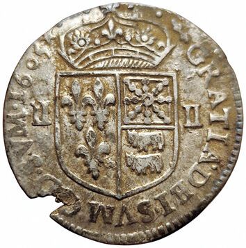 null Henry IV. Quarter of ecu of Béarn. 1605 Morlaas. 9,44grs. Gad.603 ( R ). qT...