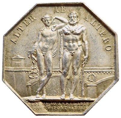 null Louis XVIII. Silver token. Company of the Bridge of Bordeaux. 1819. Card 1229A....
