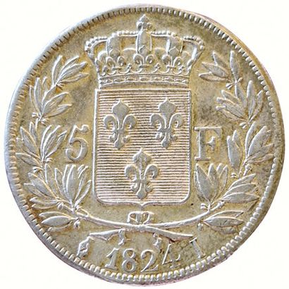 null Louis XVIII. 5 Francs 1824 I. Limoges. Gad.614. TTB+