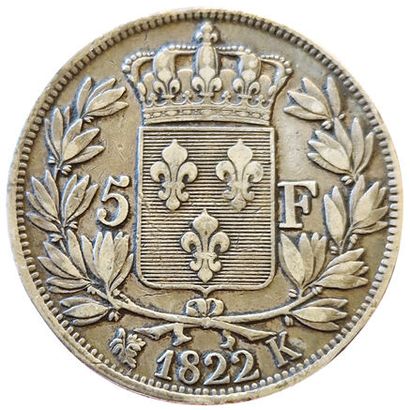 null Louis XVIII. 5 Francs 1821 K. Bordeaux. Gad.614. TB+.