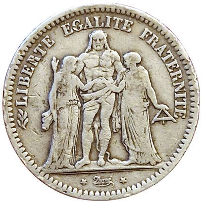 null 5 Francs Hercule 1848 D. Lyon. Gad.683. 146008 ex. Rare. TB