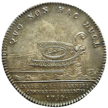 null Louis XV. Silver token. Chamber of Commerce of Bordeaux. 1750. 409 card. SU...