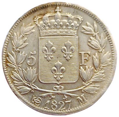 null Charles X. 5 Francs 1827 M. Toulouse. Gad.644. TTB