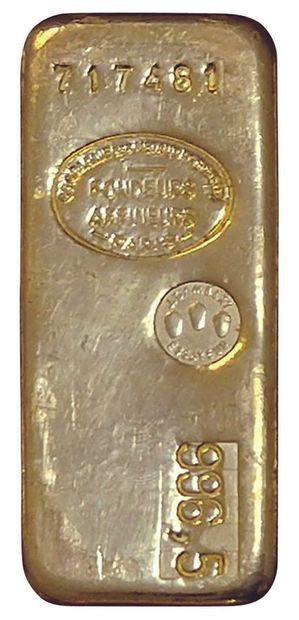 null Lingot d'or. 996,5grs. Avec son certificat n°717481.

Par mesure de sécurité,...