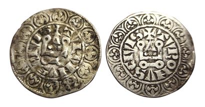 null Philippe IV le Bel. 1285-1314. Lot of two Gros Tournois with round O and long...