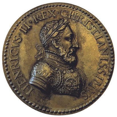 null Henri II and Catherine de Médicis. Bronze medal. 1555. Refrappe 18th/early 19th...