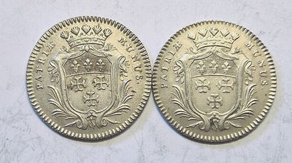null 2 silver tokens: Cities and Noblesses. Bourbonnais. Jacques Vernin, Mayor. 1780....